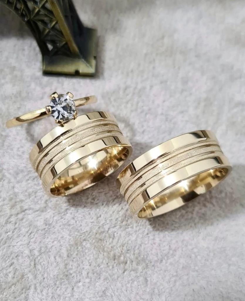 7.jpg Par de Alianças de Moedas Antigas Reta 10MM Bulgari Jateada - Imagem 1