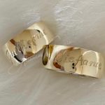 Par Alianças de Moedas Antiga 10MM Gravação Externa