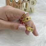 Par Alianças de Aço Inoxidável Dourada Coração Batimento Escovada