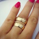 Par Alianças de Moedas Antiga 2 Frisos aberto e pedra 6MM