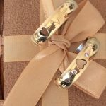 Par Alianças de Moedas Antiga Coração Batimentos e Pedra