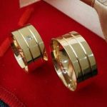 Par Alianças de Moedas Antiga 2 Frisos e Pedra 10MM