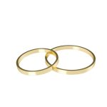 Par Alianças de Ouro 18K 3MM de Largura Reta 3GR de Ouro