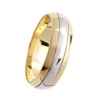 Unidade Aliança Bodas de Prata Abaulada 8MM Filete Prata